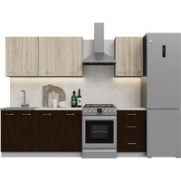 Готовая кухня Кортекс-мебель Корнелия Лира 1.9 (дуб сонома/венге/королевский опал)