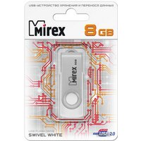USB Flash Mirex SWIVEL WHITE 8GB (13600-FMUSWT08)