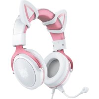Наушники Onikuma X10 (белый/розовый, с ушками)