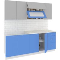 Готовая кухня Кортекс-мебель Корнелия Мара 2.0м (серый/синий/марсель)