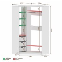 Шкаф-купе Кортекс-мебель Сенатор ШК30 Классика зеркало (венге светлый)