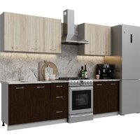 Готовая кухня Кортекс-мебель Корнелия Лира 2.0 (дуб сонома/венге/марсель)