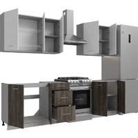 Готовая кухня Кортекс-мебель Корнелия Лира 2.0 без столешницы (белый/орех элия)