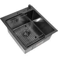 Кухонная мойка ARFEKA ECO AR мойка 450*500, коландер F, дозатор BLACK DECOR MILLET