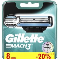 Сменные кассеты для бритья Gillette Mach3 (8 шт) 3014260243548