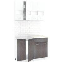 Готовая кухня Кортекс-мебель Корнелия Экстра 1.1м (белый/береза/марсель)