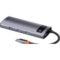 USB-хаб Baseus Metal Gleam Series Multifunctional HUB Type-C Hub Docking Station CAHUB-CX0G