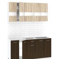 Готовая кухня Кортекс-мебель Корнелия Экстра 1.5 без столешницы (дуб сонома/венге)