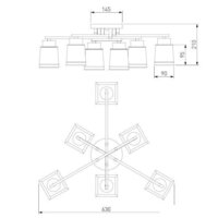 Припотолочная люстра Евросвет Delfi 30162/6 (Хром)