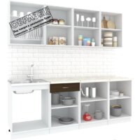 Готовая кухня Кортекс-мебель Корнелия Экстра 2.3м (дуб сонома/королевский опал)