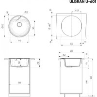 Кухонная мойка Ulgran U-601 (328 бежевый)