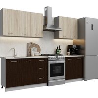 Готовая кухня Кортекс-мебель Корнелия Лира 2.0 (дуб сонома/венге/королевский опал)