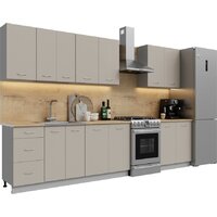 Готовая кухня Кортекс-мебель Корнелия Лира 2.6 (капучино/дуб бунратти)