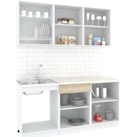 Готовая кухня Кортекс-мебель Корнелия Экстра 1.8м (дуб сонома/королевский опал)