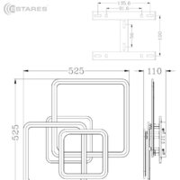 Припотолочная люстра Estares Sonne 90W 4S-APP-525x525x110-WHITE/WHITE-220-IP20