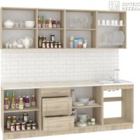 Готовая кухня Кортекс-мебель Корнелия Ретро 2.5м (дуб сонома/марсель)