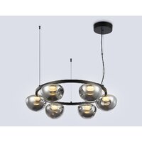 Подвесная люстра Ambrella light LH12003/6 BK/GD/SM (черный/золото/дымчатый)