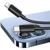 Кабель Usams SJ712 USB Type-C - Lightning (1 м, черный)