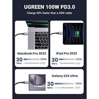 Кабель Ugreen US561 35087USB Type-C - USB Type-C x3 (1.5 м, черный)