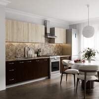Готовая кухня Кортекс-мебель Корнелия Лира 2.6 (дуб сонома/венге/мадрид)
