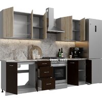 Готовая кухня Кортекс-мебель Корнелия Лира 2.0 (дуб сонома/венге/марсель)