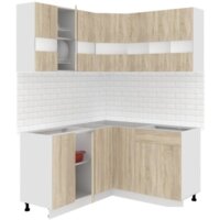 Готовая кухня Кортекс-мебель Корнелия Экстра 1.5x1.5 без столешницы (дуб сонома)