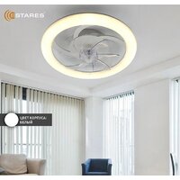 Припотолочная люстра Estares Fan Simple 65W+18W R-APP-480x125-WHITE/WHITE-220-IP20