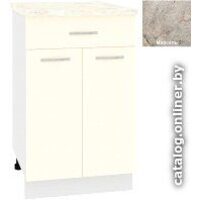 Шкаф напольный Кортекс-мебель Корнелия Лира НШ50р1ш (крем/марсель)