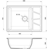 Кухонная мойка GranFest GF-V-680L (черный)