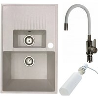 Кухонная мойка БелЭворс Forma R + смеситель W74004-3 + дозатор L405H (белый)