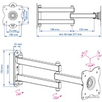 Кронштейн для телевизора Kromax DIX-15W (белый)