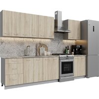 Готовая кухня Кортекс-мебель Корнелия Лира 2.3 (дуб сонома/марсель)