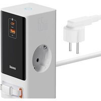 Сетевое зарядное Baseus PowerCombo Digital PowerStrip 2AC+1U+1C+Retractable-C 65W PSLR000602 (белый)