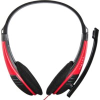 Наушники Оклик HS-M150 (черный/красный)