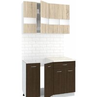 Готовая кухня Кортекс-мебель Корнелия Экстра 1.4м (дуб сонома/венге/королевский опал)
