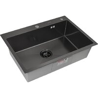 Кухонная мойка ARFEKA ECO AR 700*500 BLACK PVD NANO DECOR VOLCANIC ROCK