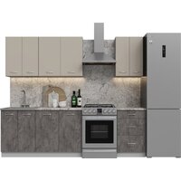 Готовая кухня Кортекс-мебель Корнелия Лира 1.9 (капучино/оникс/марсель)