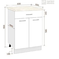 Шкаф напольный Кортекс-мебель Корнелия Лира НШ60р1ш (капучино/мадрид)