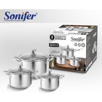 Набор кастрюль Sonifer SF-1207 (3шт, с крышками)