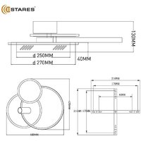 Припотолочная люстра Estares Eclipse 75W 3R 1DL-RC-480x425x130-WHITE/BLACK/WHITE-220-IP20
