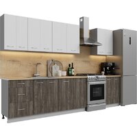 Готовая кухня Кортекс-мебель Корнелия Лира 2.5 (белый/орех элия/дуб бунратти)