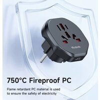 Адаптер McDodo CP-4550 Universal Travel Adapter EU (черный)