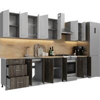 Готовая кухня Кортекс-мебель Корнелия Лира 2.5 (белый/орех элия/дуб бунратти)