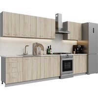 Готовая кухня Кортекс-мебель Корнелия Лира 2.7 (дуб сонома/королевский опал)