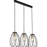 Подвесная люстра Escada Barrie 10180/3S E27*60W Black/Brass