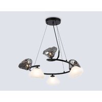 Подвесная люстра Ambrella light LH15003/6 BK/FR/SM (черный/белый матовый/дымчатый)