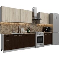 Готовая кухня Кортекс-мебель Корнелия Лира 2.6 (дуб сонома/венге/мадрид)