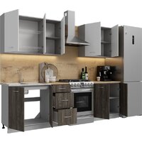 Готовая кухня Кортекс-мебель Корнелия Лира 2.0 (белый/орех элия/дуб бунратти)