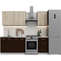 Готовая кухня Кортекс-мебель Корнелия Лира 1.7 (дуб сонома/венге/королевский опал)