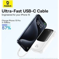 Внешний аккумулятор Baseus Qpow Pro+ Digital Display Fast Charge 22.5W 10000mAh (белый)